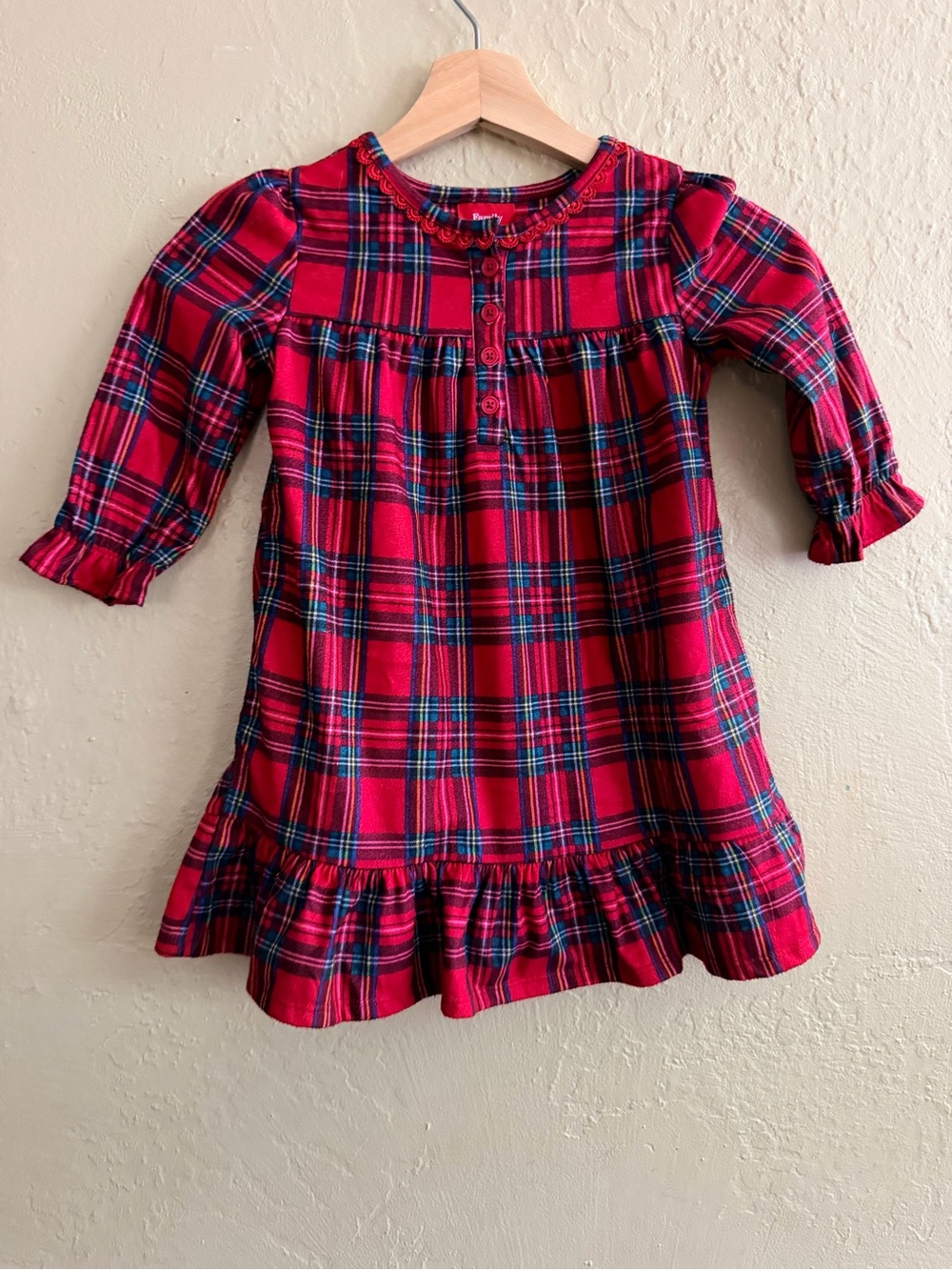 Family Pajamas Red Plaid Nightgown Dress